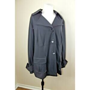 SANDRO WOMAN JACKET - Size 1X - Collared Button Up DARK GRAY